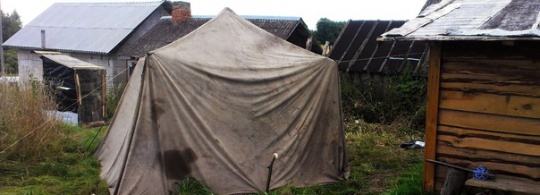 Палатка вместо бытовки